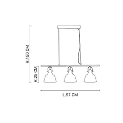 MARKET SET Suspension Light Lord 3 Lights 97cm
