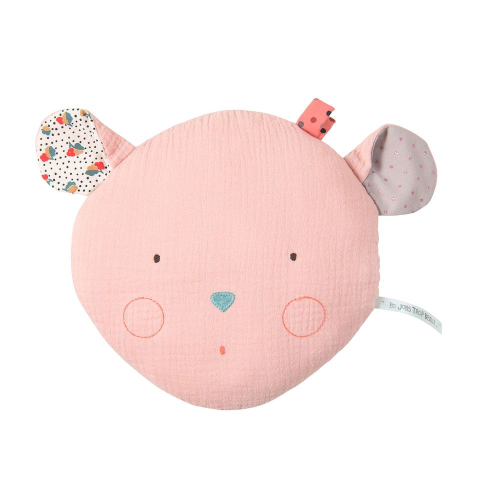 MOULIN ROTY Pink mouse cushion “Les Jolis trop beaux”