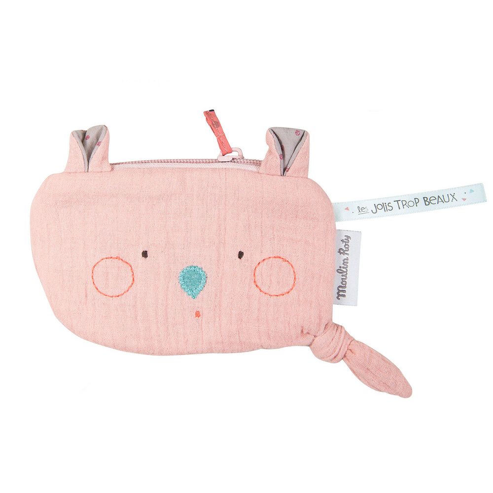 MOULIN ROTY Pink mouse pouch “Les Jolis trop beaux”