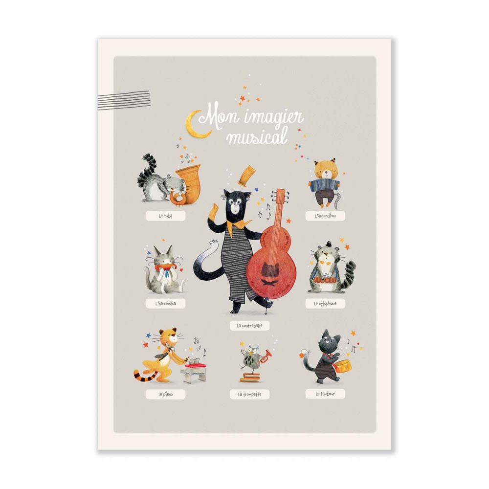 MOULIN ROTY Poster Musical Book 50x70cm "Les Moustaches"