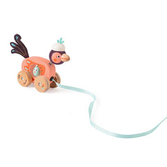 MOULIN ROTY Small bird pull along toy "Dans la jungle"