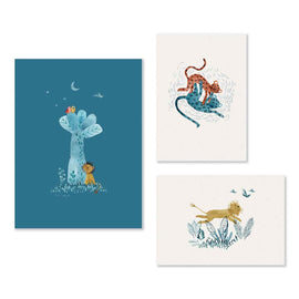 MOULIN ROTY Set Of 3 Posters 30x40cm "Sous mon baobab"