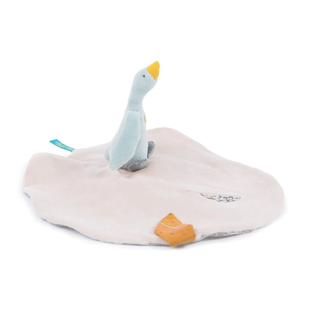 MOULIN ROTY Olga the goose comforter with soother holder “Le voyage d'Olga”