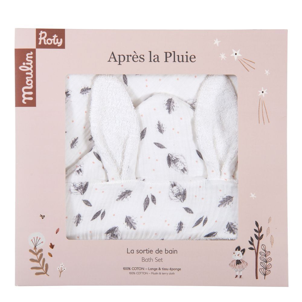 MOULIN ROTY Soft toy rubber rabbit “Après la pluie“