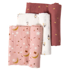MOULIN ROTY Set Of 3 muslin Square 70x70cm “Après la pluie“