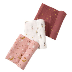 MOULIN ROTY Set Of 3 muslin Square 70x70cm “Après la pluie“