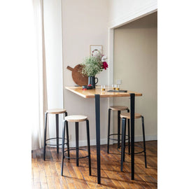 TIPTOE Stool Big Lou Oak Steel Legs 75cm