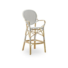 SIKA DESIGN Bar Stool Isabell With Armrest Rattan White