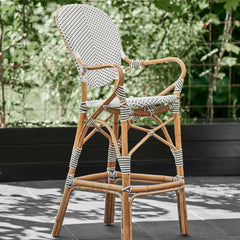 SIKA DESIGN Bar Stool Isabell With Armrest Rattan White