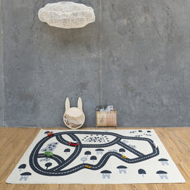 AFK LIVING Kids Rug Race Track Grey 120x170cm