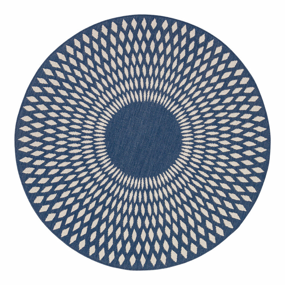 AFK LIVING Round Rug Diamond Illusion Navy