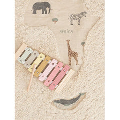 AFK LIVING Kids Washable Rug World Map Beige ⌀140cm