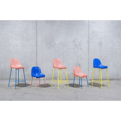 ATELIER TOBIA ZAMBOTTI High Stool “The Fan Chair” Pink & Blue
