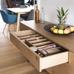 ZAGO Sideboard Allure 4 doors 1 drawer metal legs oak 200cm