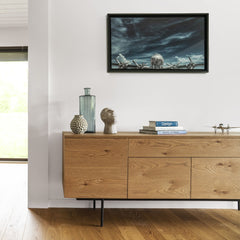 ZAGO Sideboard Allure 4 doors 1 drawer metal legs oak 200cm