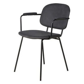 ZAGO Armchair Aston Black Metal Legs Suede Effect Fabric