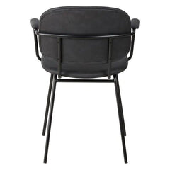 ZAGO Armchair Aston Black Metal Legs Suede Effect Fabric