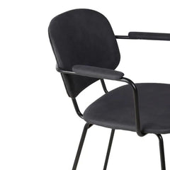 ZAGO Armchair Aston Black Metal Legs Suede Effect Fabric