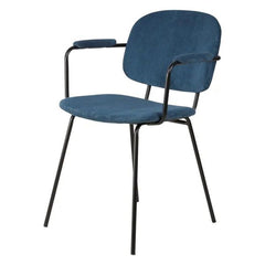 ZAGO Armchair Aston Black Metal Legs Corduroy Fabric