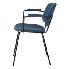 ZAGO Armchair Aston Black Metal Legs Corduroy Fabric