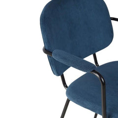 ZAGO Armchair Aston Black Metal Legs Corduroy Fabric