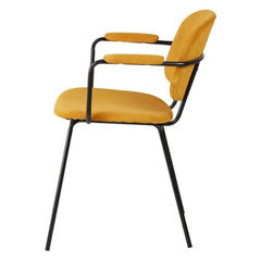 ZAGO Armchair Aston Black Metal Legs Corduroy Fabric