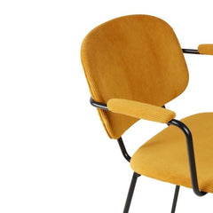 ZAGO Armchair Aston Black Metal Legs Corduroy Fabric