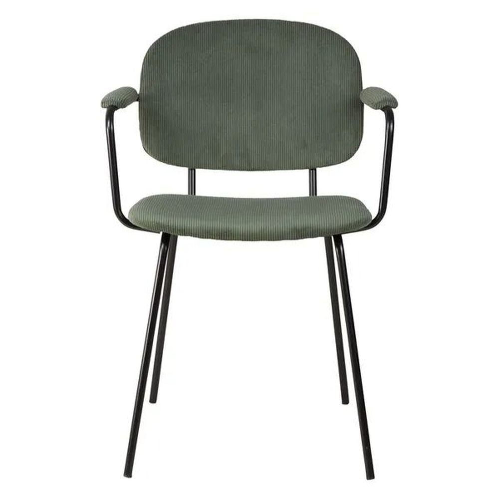 ZAGO Armchair Aston Black Metal Legs Corduroy Fabric
