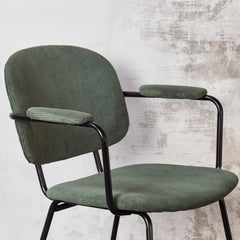 ZAGO Armchair Aston Black Metal Legs Corduroy Fabric