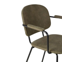 ZAGO Armchair Aston Black Metal Legs Suede Effect Fabric