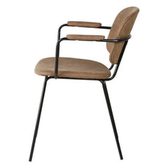ZAGO Armchair Aston Black Metal Legs Suede Effect Fabric