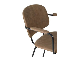ZAGO Armchair Aston Black Metal Legs Suede Effect Fabric