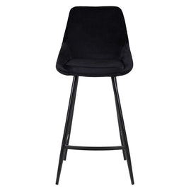 ZAGO Bar Stool Bari Metal Legs Velvet 75cm