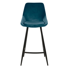 ZAGO Bar Stool Bari Metal Legs Velvet 75cm