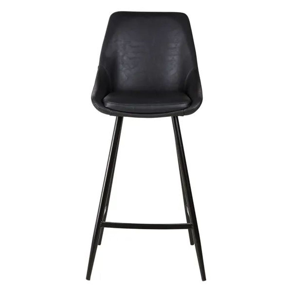 ZAGO Bar Stool Bari Black Metal Llegs Leatherette 67cm