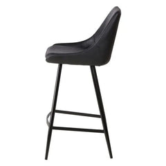 ZAGO Bar Stool Bari Black Metal Llegs Leatherette 67cm