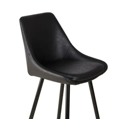 ZAGO Bar Stool Bari Black Metal Llegs Leatherette 67cm