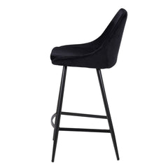 ZAGO Bar Stool Bari metal legs velvet 67cm