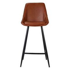 ZAGO Bar Stool Bari Black Metal Llegs Leatherette 67cm