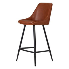 ZAGO Bar Stool Bari Black Metal Llegs Leatherette 67cm