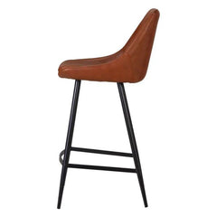 ZAGO Bar Stool Bari Black Metal Llegs Leatherette 67cm