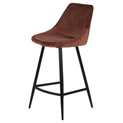 ZAGO Bar Stool Bari metal legs velvet 67cm