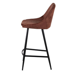 ZAGO Bar Stool Bari metal legs velvet 67cm