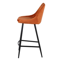 ZAGO Bar Stool Bari metal legs velvet 67cm