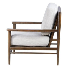 ZAGO Armchair Basil Light Grey Fabric Linen Ash Structure