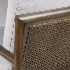 ZAGO Armchair Basil Light Grey Fabric Linen Ash Structure