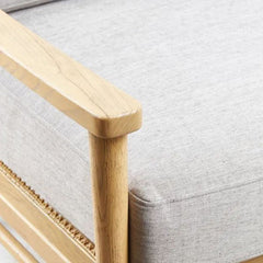 ZAGO Armchair Basil Light Grey Fabric Linen Ash Structure