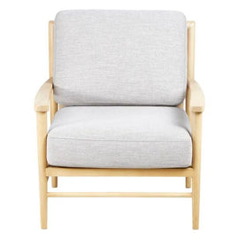 ZAGO Armchair Basil Light Grey Fabric Linen Ash Structure