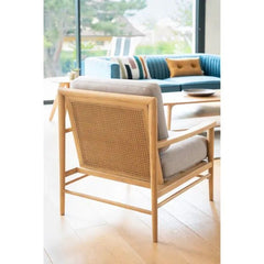ZAGO Armchair Basil Light Grey Fabric Linen Ash Structure