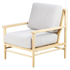 ZAGO Armchair Basil Light Grey Fabric Linen Ash Structure
